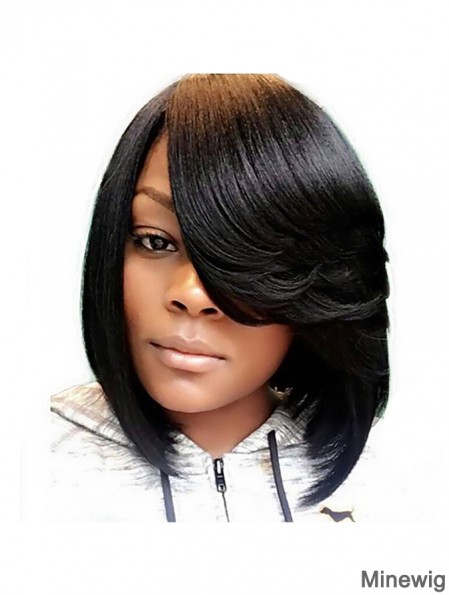 Cut Bob Synthetic Wigs for Women Heat Resistant Costume African American Wigs with Side Bangs