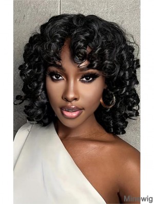 Curly Hair Wig with Bangs for Women Synthetic Wigs for African American Women