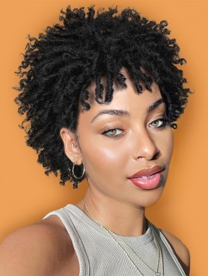 Short Wig for Black  Afro Faux Wig Heat Resistant Short Twist Braided Wigs for Black