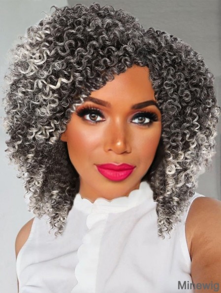 Short Kinky Curly Wigs Side Part Wig Afro Bomb Curly Wig