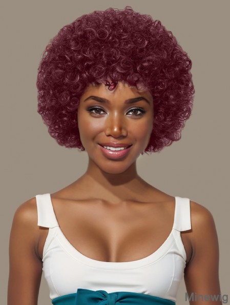 Burgundy Afro Wig Wear and Go Glueless Full Wigs for Party Full Wigs for Party