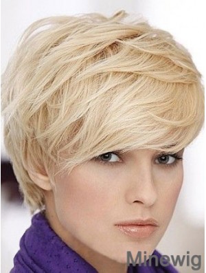 Blonde Short Straight Boycuts Capless Wig Online Shop