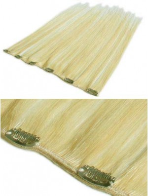 Cheapest Blonde Straight Remy Human Hair Clip In Hair Extensions