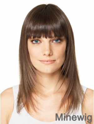 Clip In Hairpieces For Short Hair Brown Color Straight Style