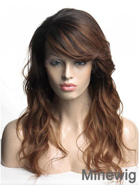 Long Brown Wavy With Bangs Cheapest African American Wigs