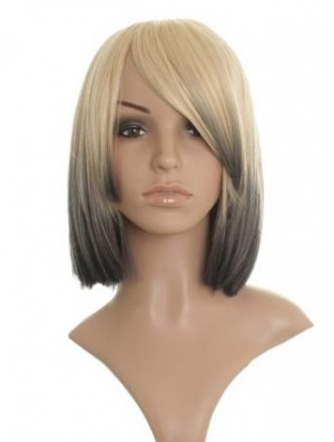 Straight Lace Front 12 inch Durable Chin Length Celebrity Wigs