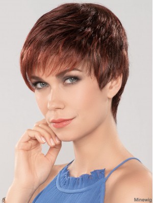 Auburn 4 inch Boycuts Fashionable Capless Synthetic Wigs