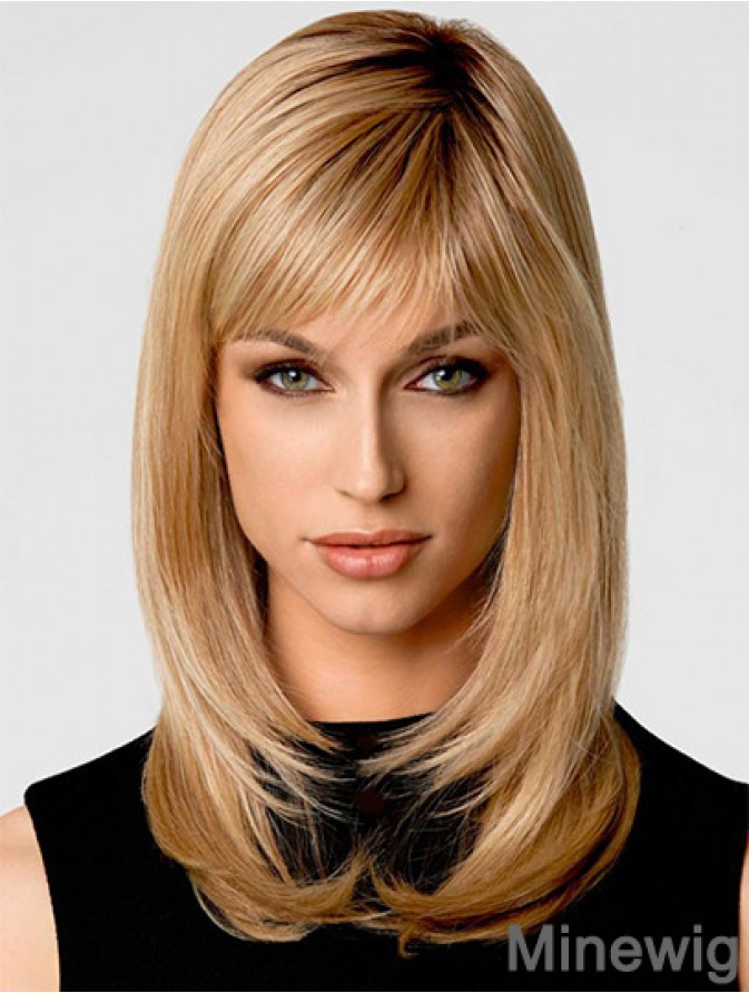 Heat Friendly Synthetic Wigs With Capless Blonde Color Wavy Style 