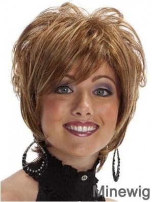 Short Layered Wavy Brown High Quality Synthetic Wigs