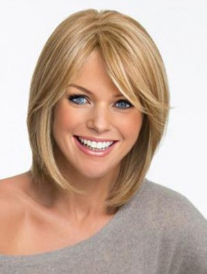 Straight Layered 12 inch Blonde Best Synthetic Wigs