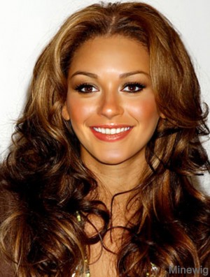 Brown Long Curly Without Bangs Lace Front 22 inch Beyonce Wigs