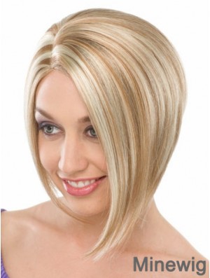 Capless Chin Length Straight Blonde Fashionable Bob Wigs