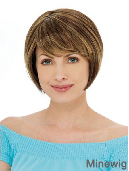 Capless Short Straight Auburn Ideal Bob Wigs