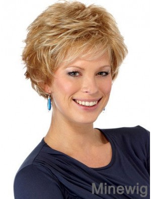 Boycuts Wavy Auburn Capless Hairstyles Short Wigs