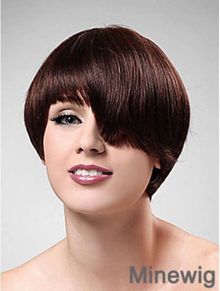 Boycuts Straight Auburn Capless Comfortable Short Wigs