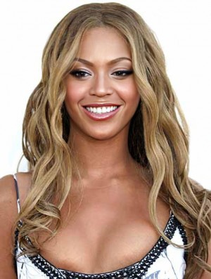 Long Capless Blonde Synthetic Wavy 16 inch Beyonce Wig UK