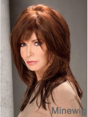 Long Straight With Bangs Full Lace Brown Top 16 inch Jaclyn Smith Wigs