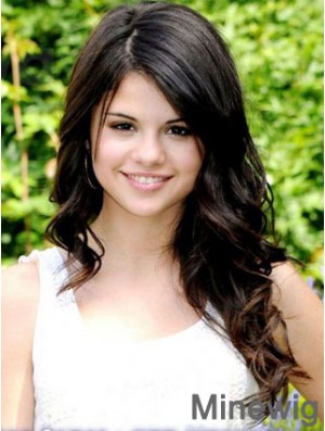 Best Black Long Wavy 20 inch Without Bangs Selena Gomez Wigs