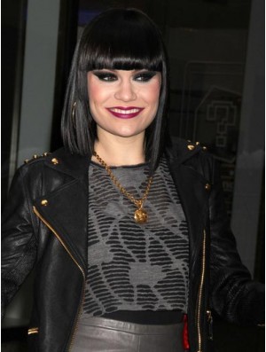 Bobs 12 inch Synthetic Capless Straight Black Shoulder Jessie J Wig