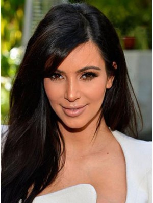 Black Straight Lace Front Good 18 inch Kim Kardashian Wigs