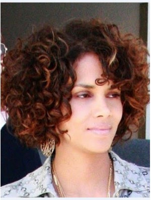 Full Lace Curly Without Bangs Short Perfect 10 inch Halle Berry Wigs