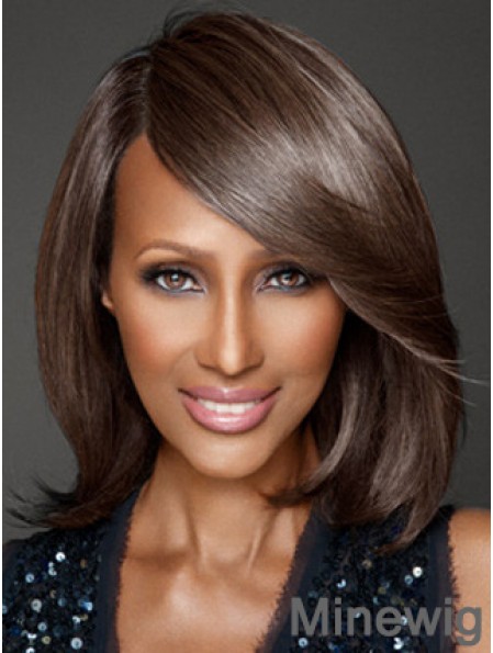 Shoulder Length Straight Lace Front Brown 12 inch Sassy Iman Wigs