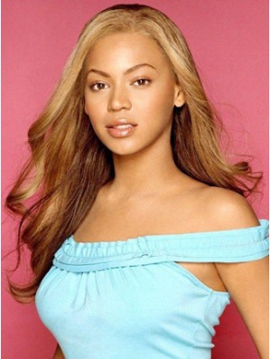 Brown Long Wavy Without Bangs Lace Front 24 inch Beyonce Wigs