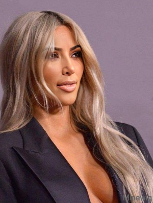 Long Remy Human Hair Lace Front 22 inch Wavy Blonde Kim Kardashian Wigs