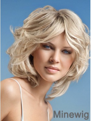 Full Lace Layered Chin Length Wavy 12 inch Platinum Blonde Cheap Fashion Wigs