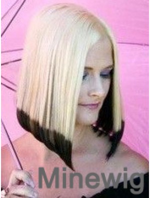 14 inch Ombre/2 Tone Chin Length Bobs Straight Good Lace Wigs