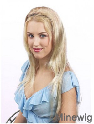 Suitable Blonde Synthetic Straight Hair Falls