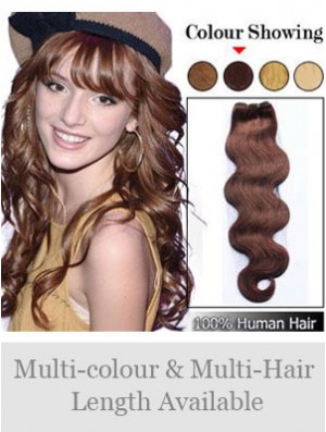 Wavy Remy Human Hair Auburn Cheap Weft Extensions